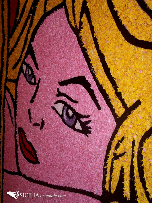 L'infiorata cita Lichtenstein